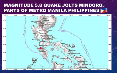 MAGNITUDE 5.8 QUAKE JOLTS MINDORO, PARTS OF METRO MANILA PHILIPPINES – La terra trema di nuovo a sud di Manila