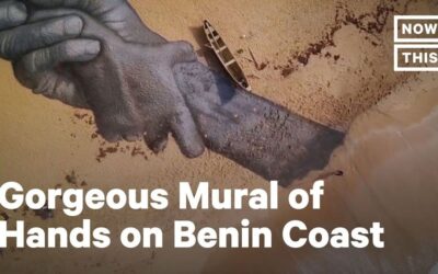 UNIRE IL MONDO DISEGNANDO SULLA TERRA Le mani giganti di Guillame Legros